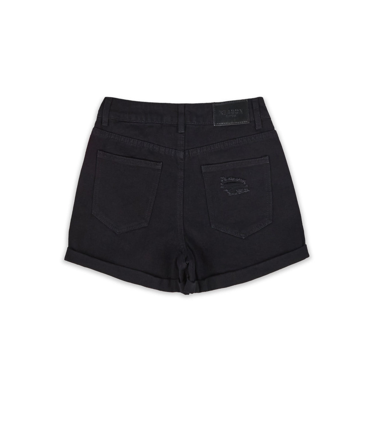 Reason Clothing Everyday After Hours Women's Distressed Denim Shorts - Black
