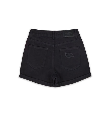 Reason Clothing Everyday After Hours Women's Distressed Denim Shorts - Black