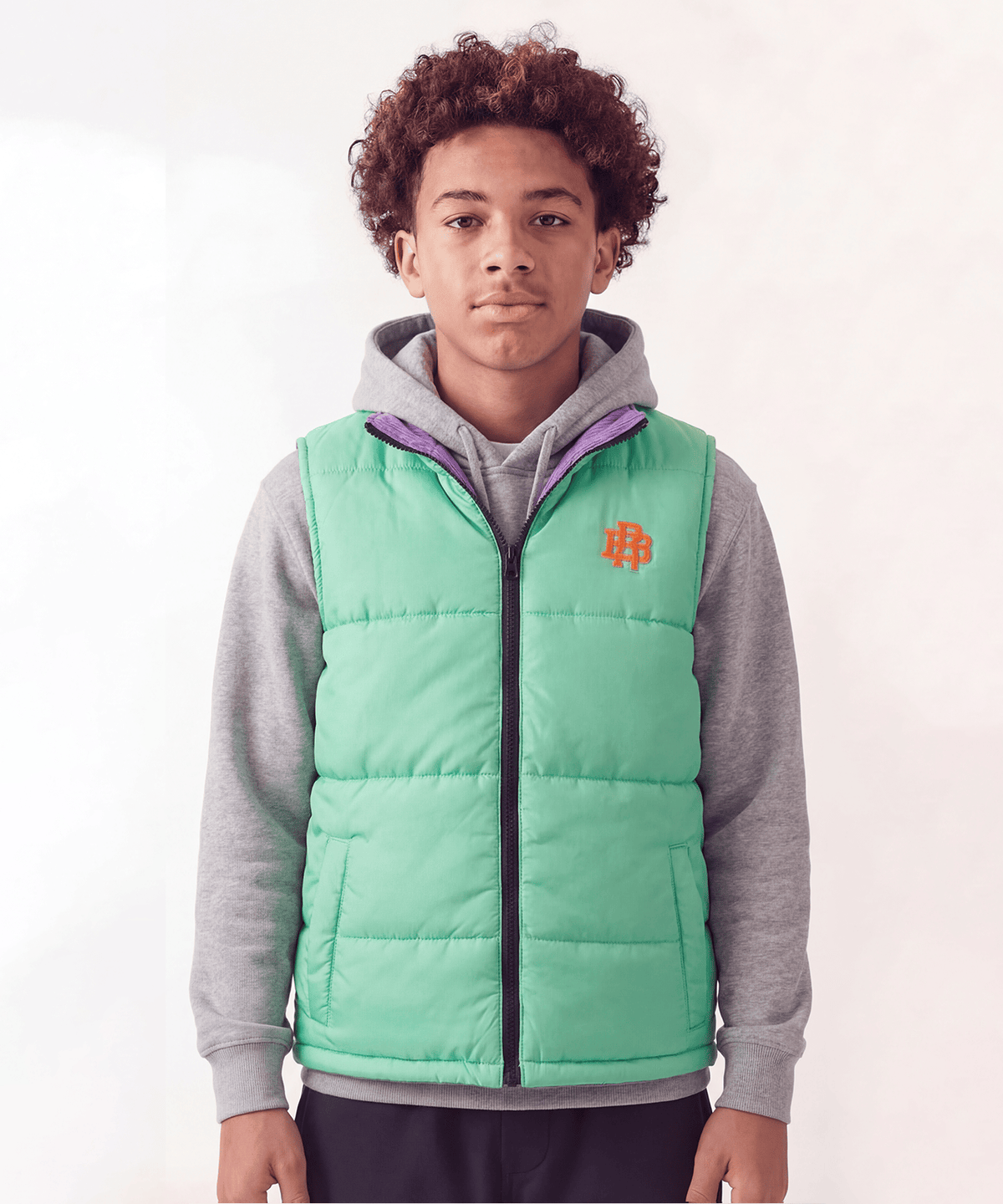Reason Clothing Trusted Fresh Start Kid's Reversible Puffer Vest - Sage