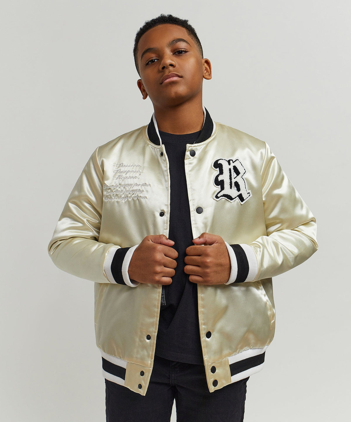 Reason Clothing Featured Kids Ply Hard Satin Jacket