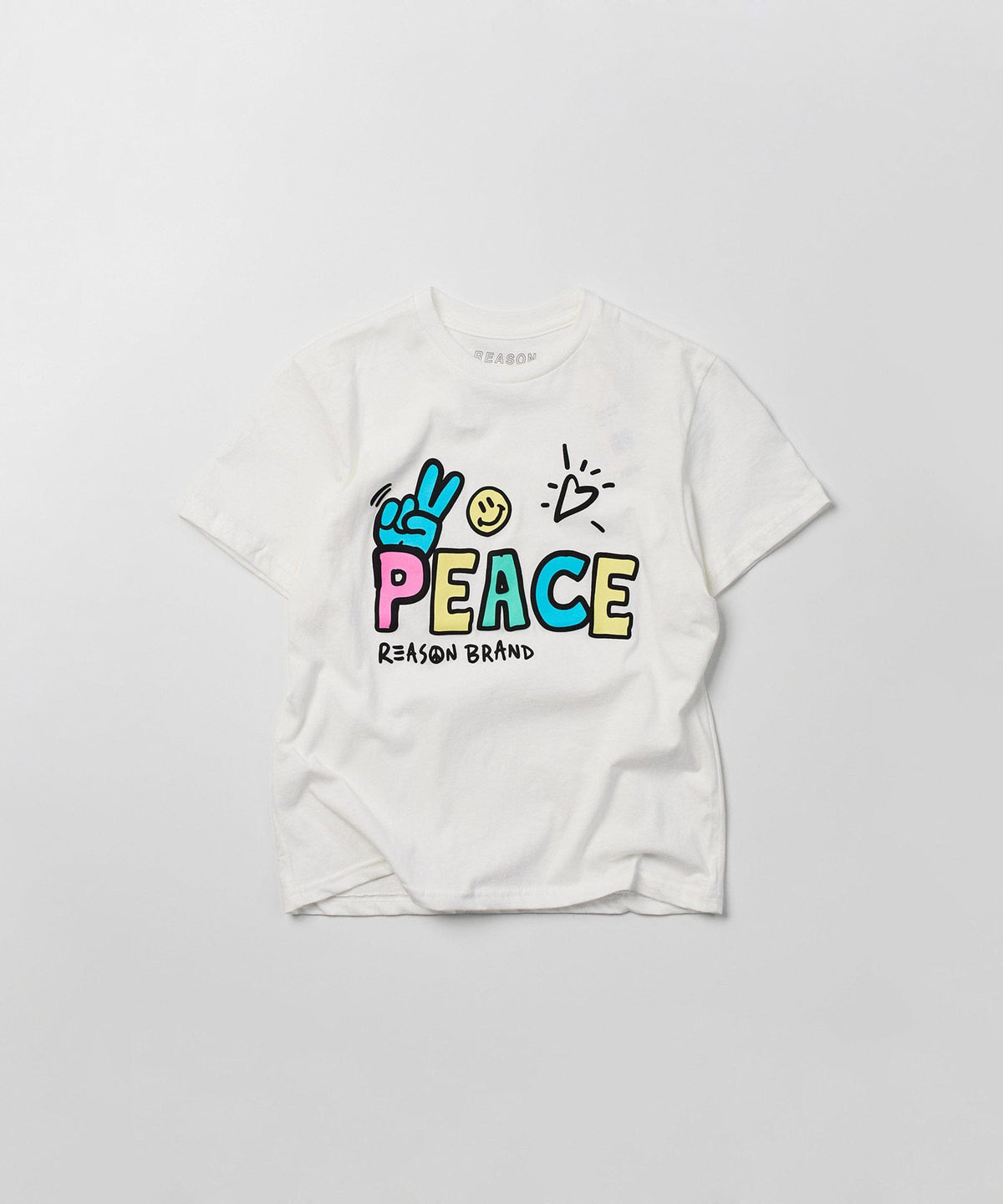 Reason Clothing Recommended Peace Kid's Graphic Short Sleeve Tee - White