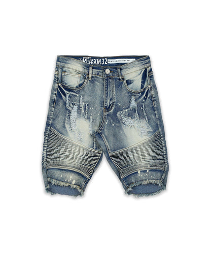 Reason Clothing Exclusive Kids Mini Hiram Denim Shorts - Blue