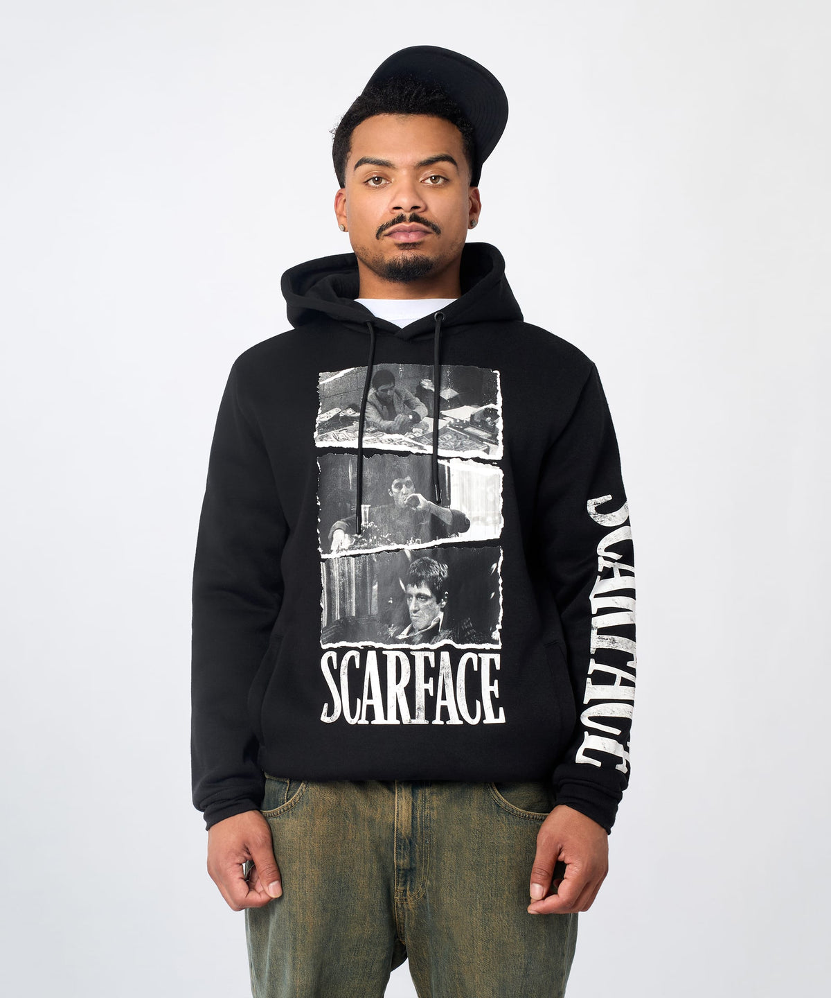 Reason Clothing Smart Buy Scarface Montage Graphic Hoodie - Black