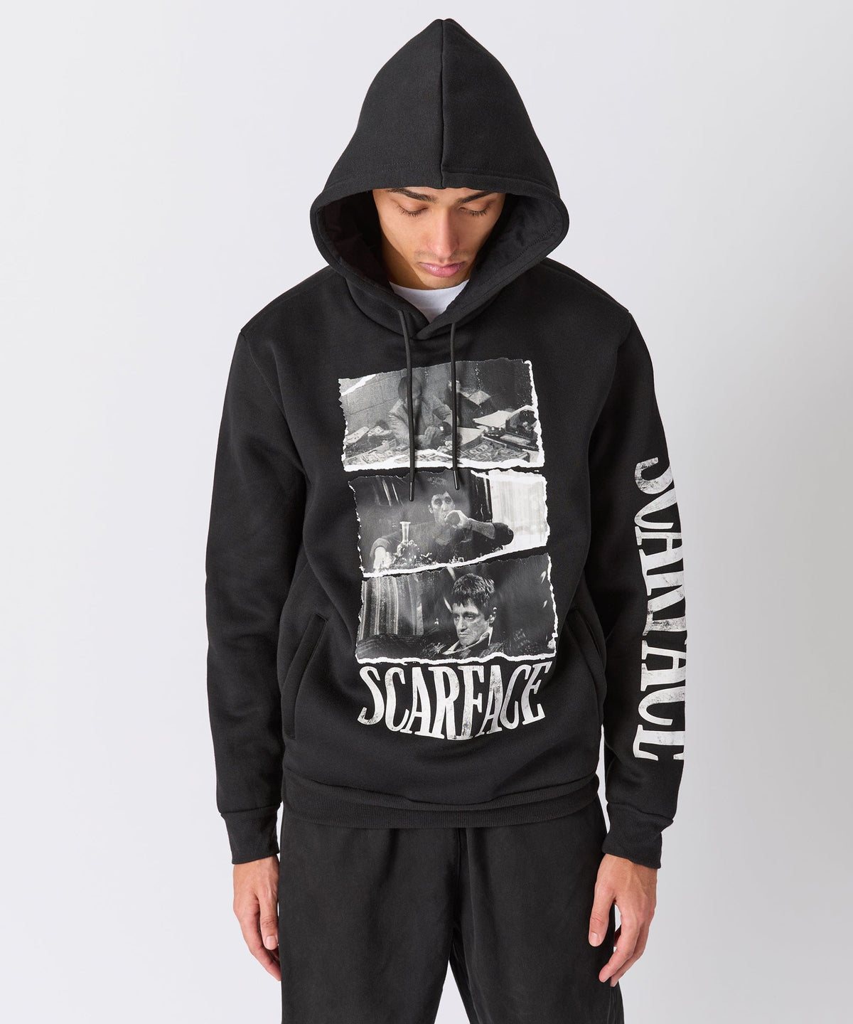Reason Clothing Smart Buy Scarface Montage Graphic Hoodie - Black