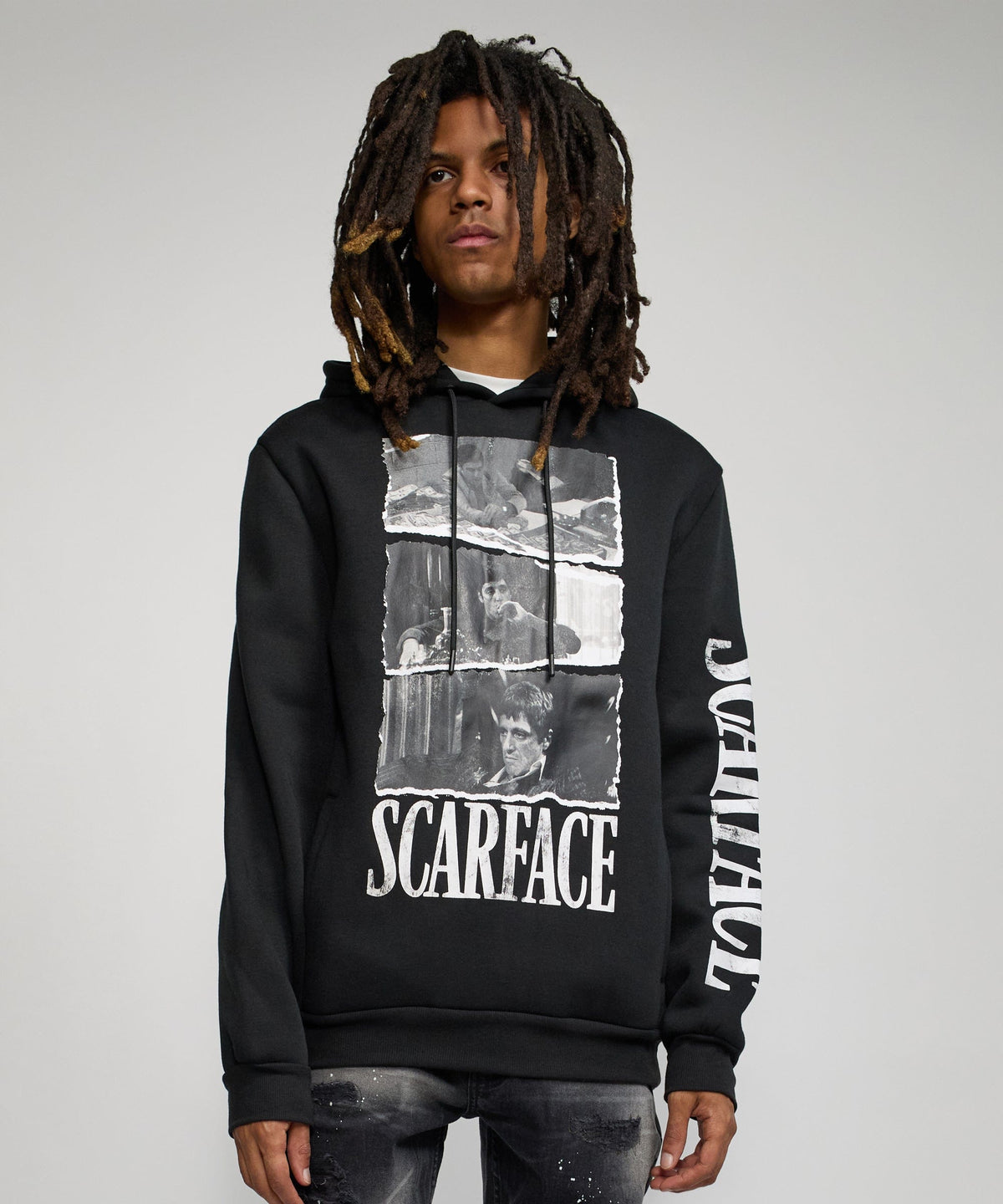 Reason Clothing Smart Buy Scarface Montage Graphic Hoodie - Black