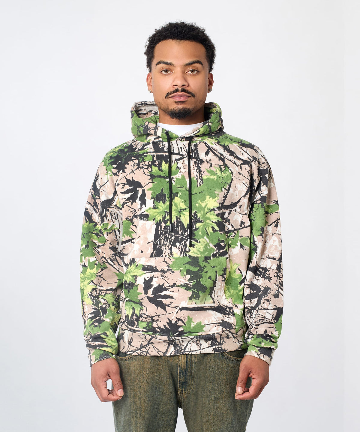 Reason Clothing Recommended Essential Pull Over Boxy Fit Hoodie - Dark Brown Tree