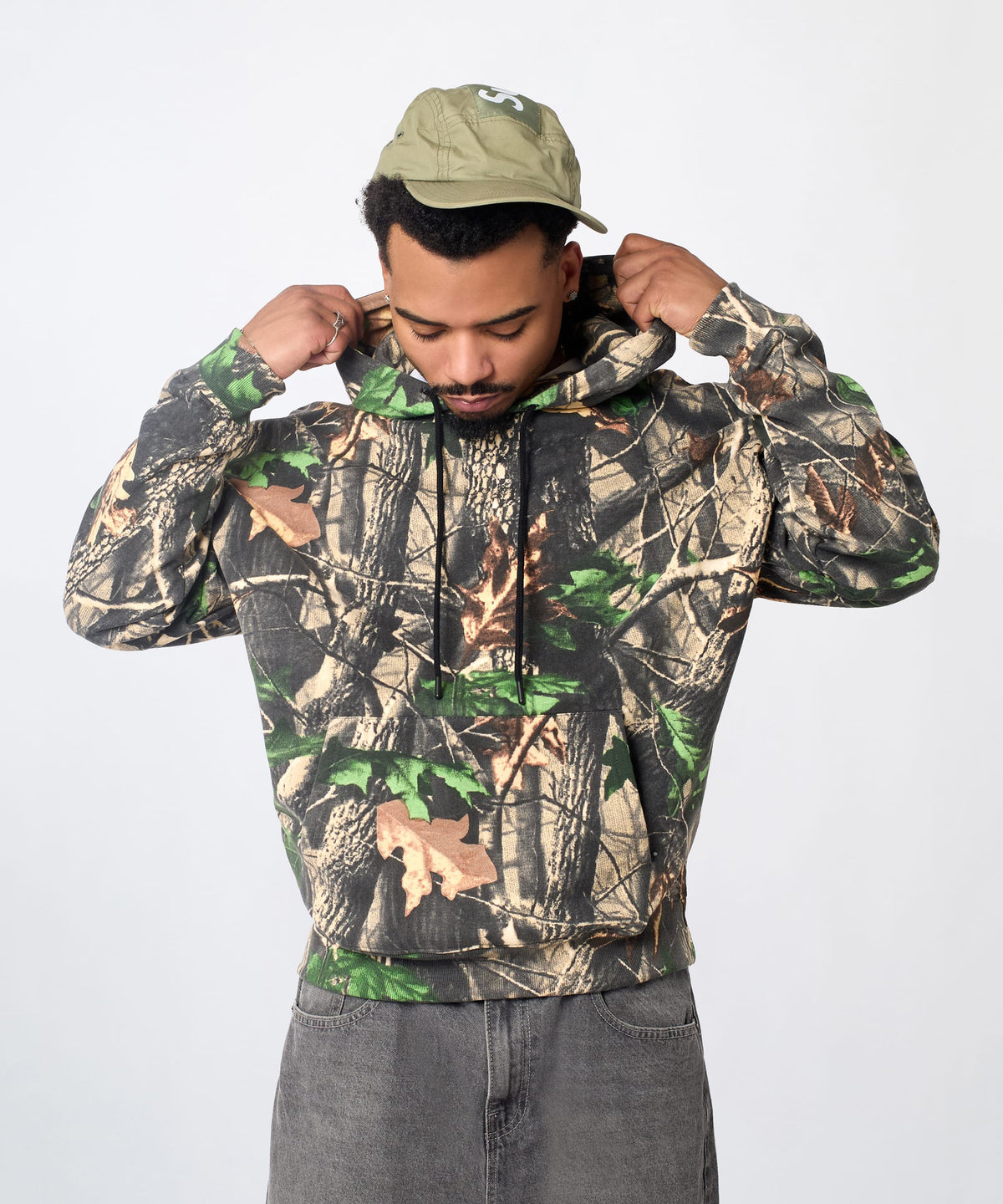 Reason Clothing Hot Sale Essential Pull Over Boxy Fit Hoodie - Brown Tree