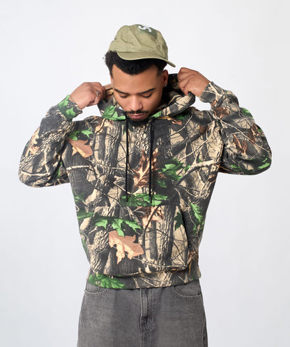 Reason Clothing Hot Sale Essential Pull Over Boxy Fit Hoodie - Brown Tree