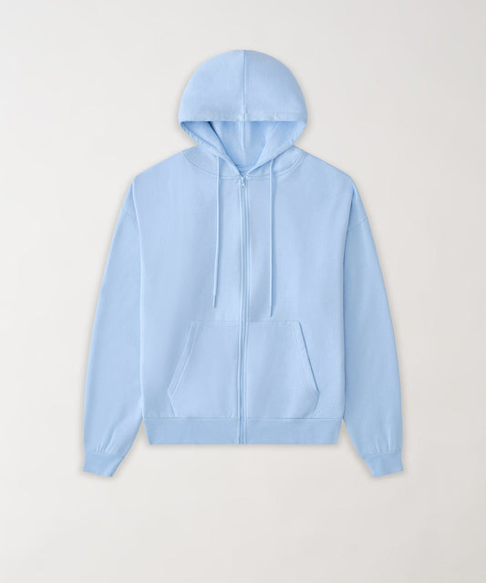 Reason Clothing Special Offer Essential Boxy Fit Zip Up Hoodie - Blue