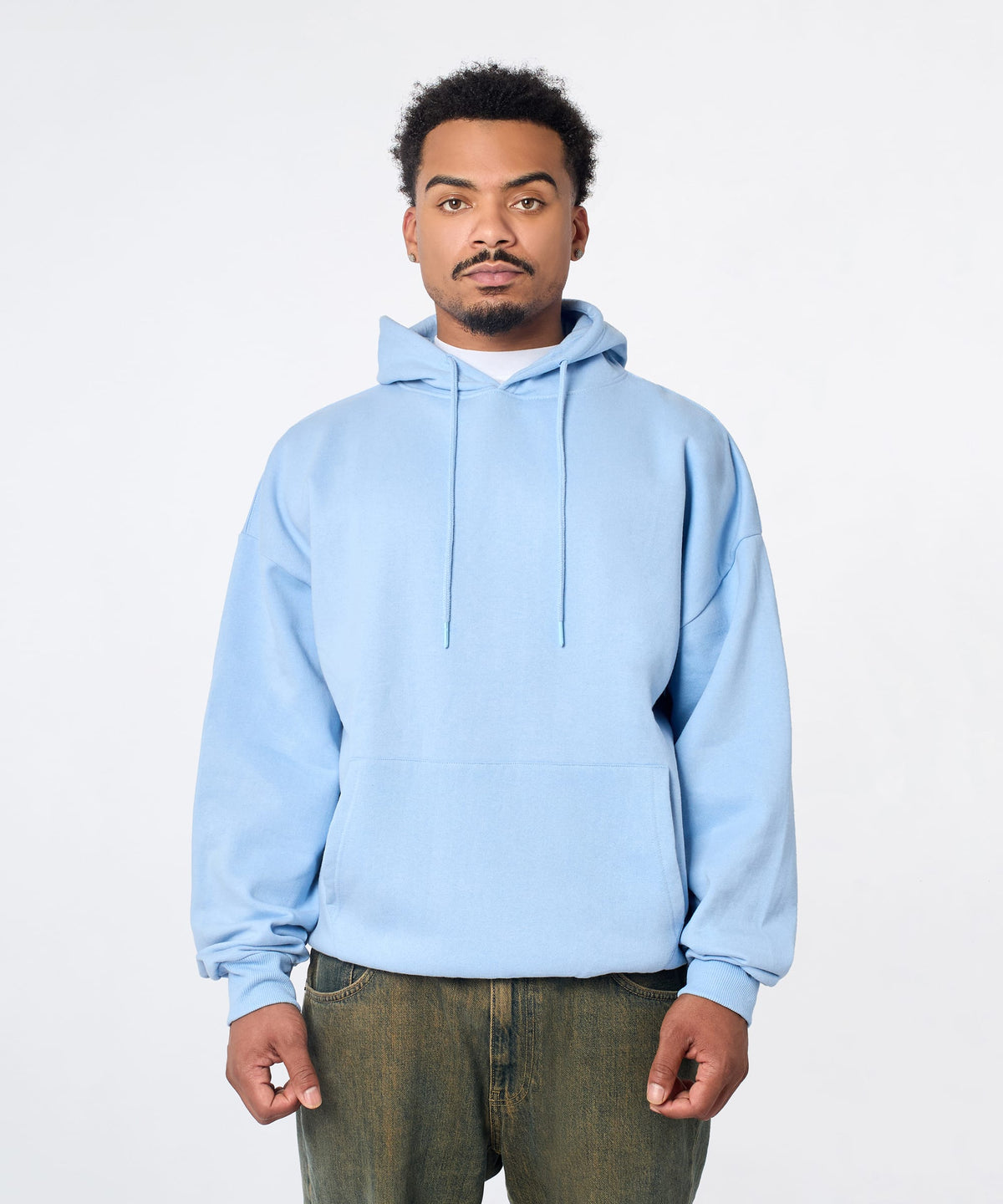 Reason Clothing Trusted Essential Pull Over Boxy Fit Hoodie - Blue