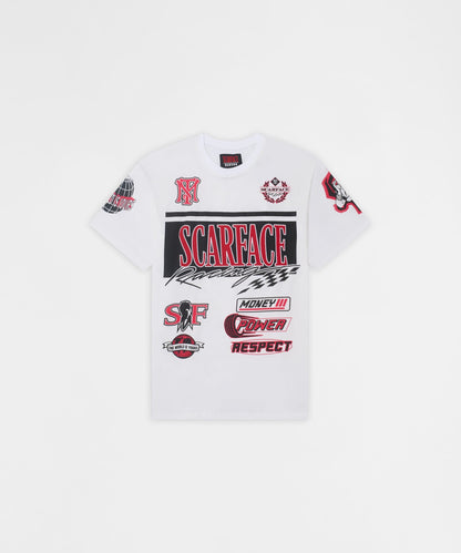 Reason Clothing Quality Scarface Racing Short Sleeve Tee - White