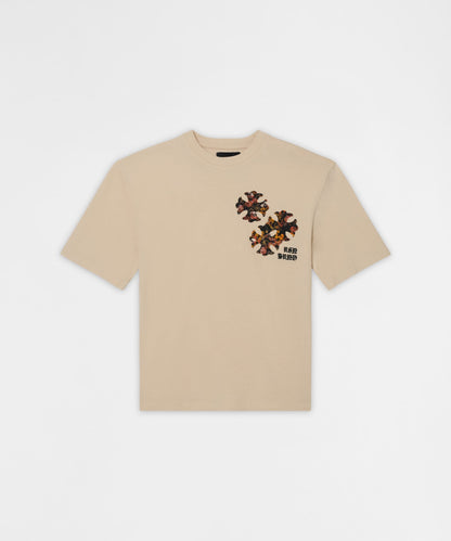 Reason Clothing Value Cross Applique Short Sleeve Tee - Cream