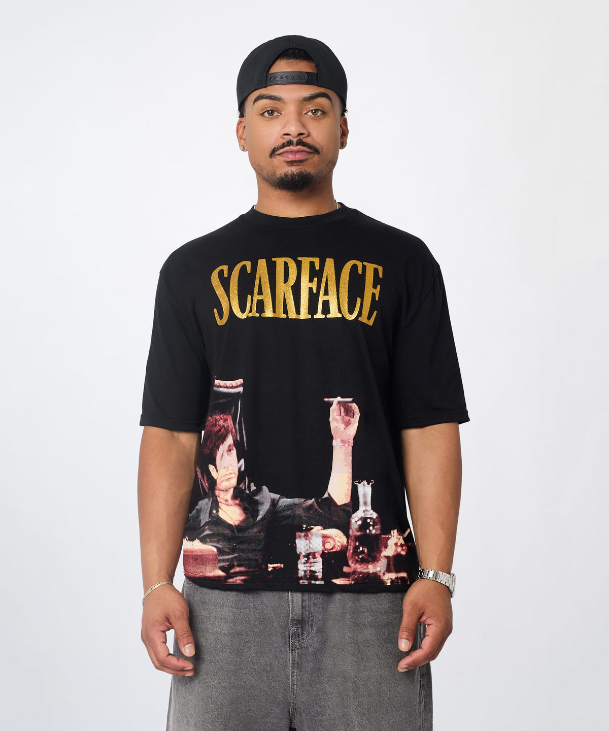 Reason Clothing Featured Scarface Glitter Money Tee - Black