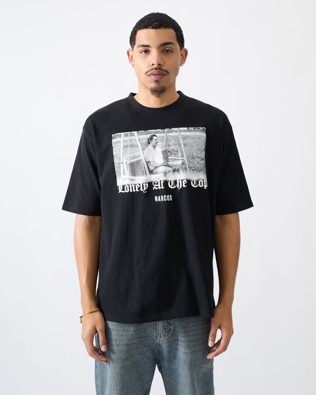 Reason Clothing Special Offer Narcos Lonely At The Top Graphic Short Sleeve Tee - Black