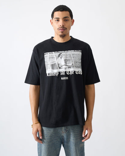Reason Clothing Special Offer Narcos Lonely At The Top Graphic Short Sleeve Tee - Black