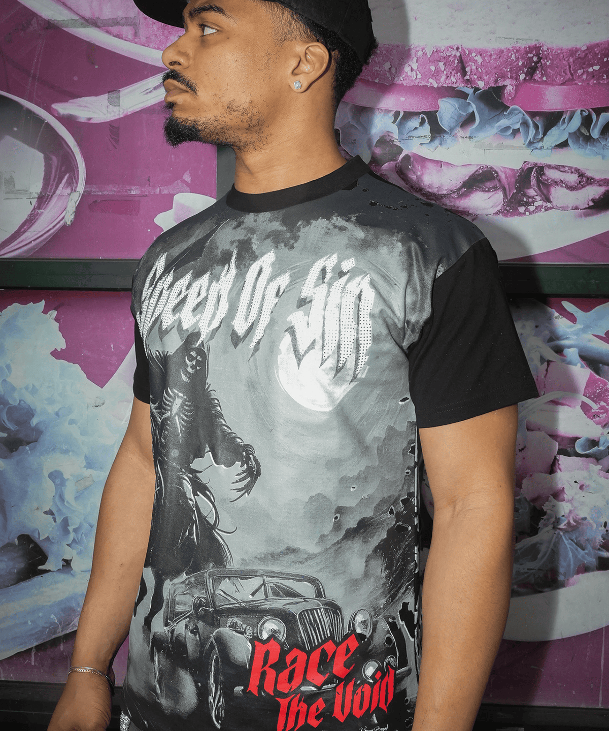 Reason Clothing Popular Speed Of Sin Graphic Short Sleeve Tee - Black