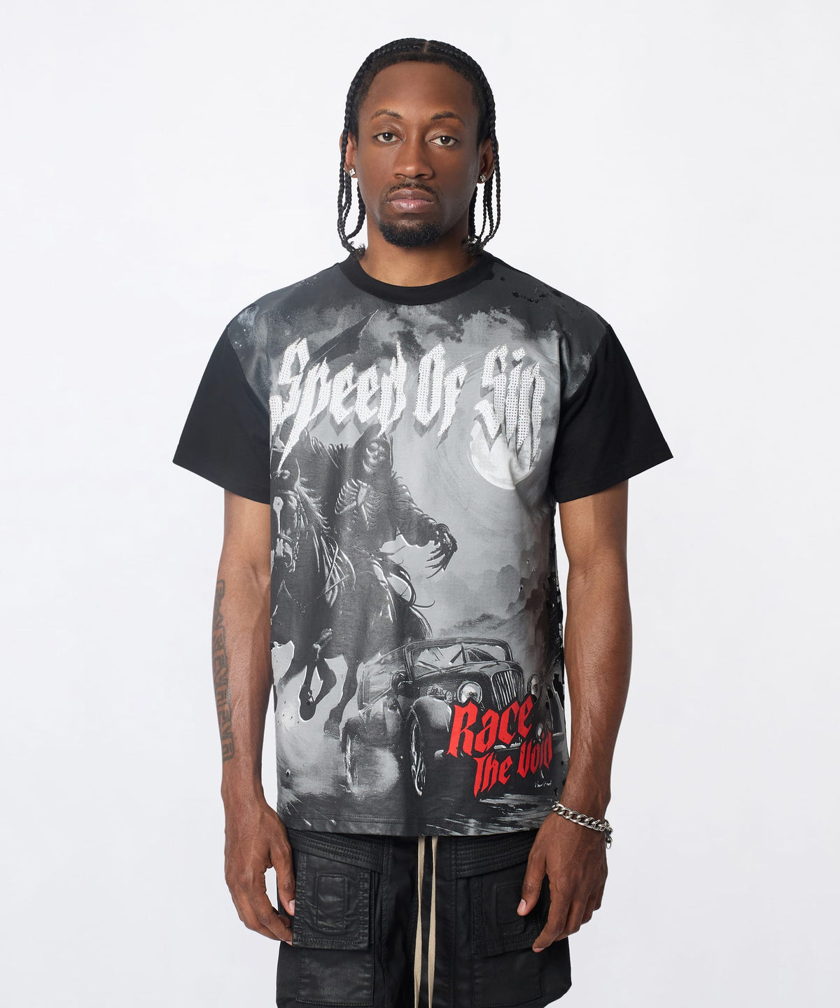 Reason Clothing Popular Speed Of Sin Graphic Short Sleeve Tee - Black