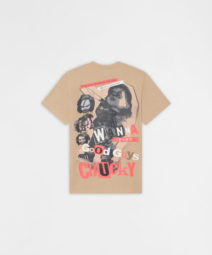 Reason Clothing Signature Chucky Eat Your Heart Out Embroidered Short Sleeve Tee - Khaki