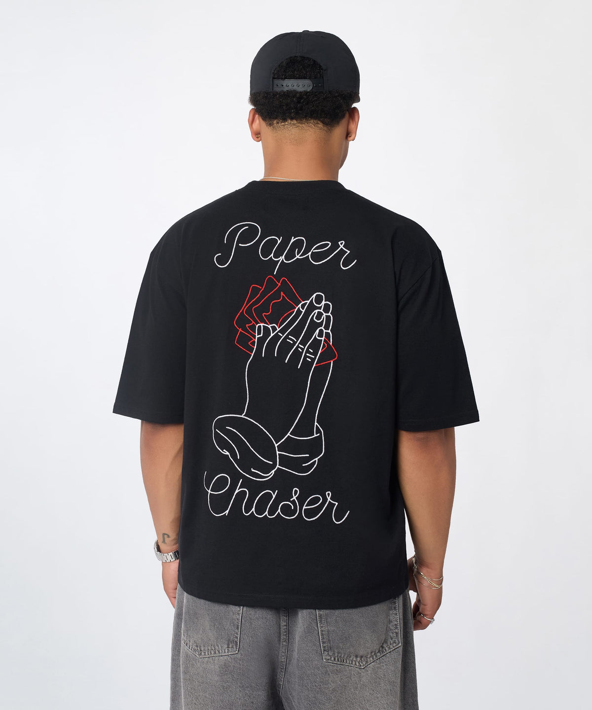 Reason Clothing Hot Sale Paper Chaser Graphic Short Sleeve Tee - Black