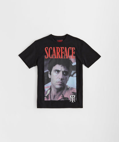 Reason Clothing Exclusive Scarface Glitter Sugar Print Short Sleeve Tee - Black