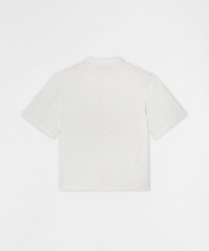 Reason Clothing Special Offer Textured Honey Comb Button Down Shirt - White