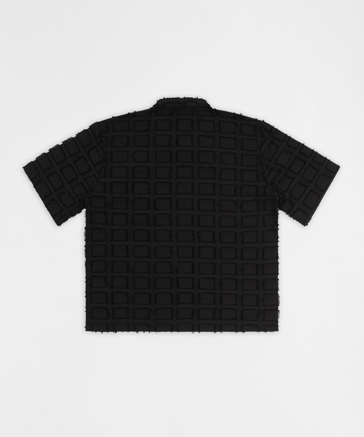 Reason Clothing Great Value Textured Grid Pattern Button Down Shirt - Black