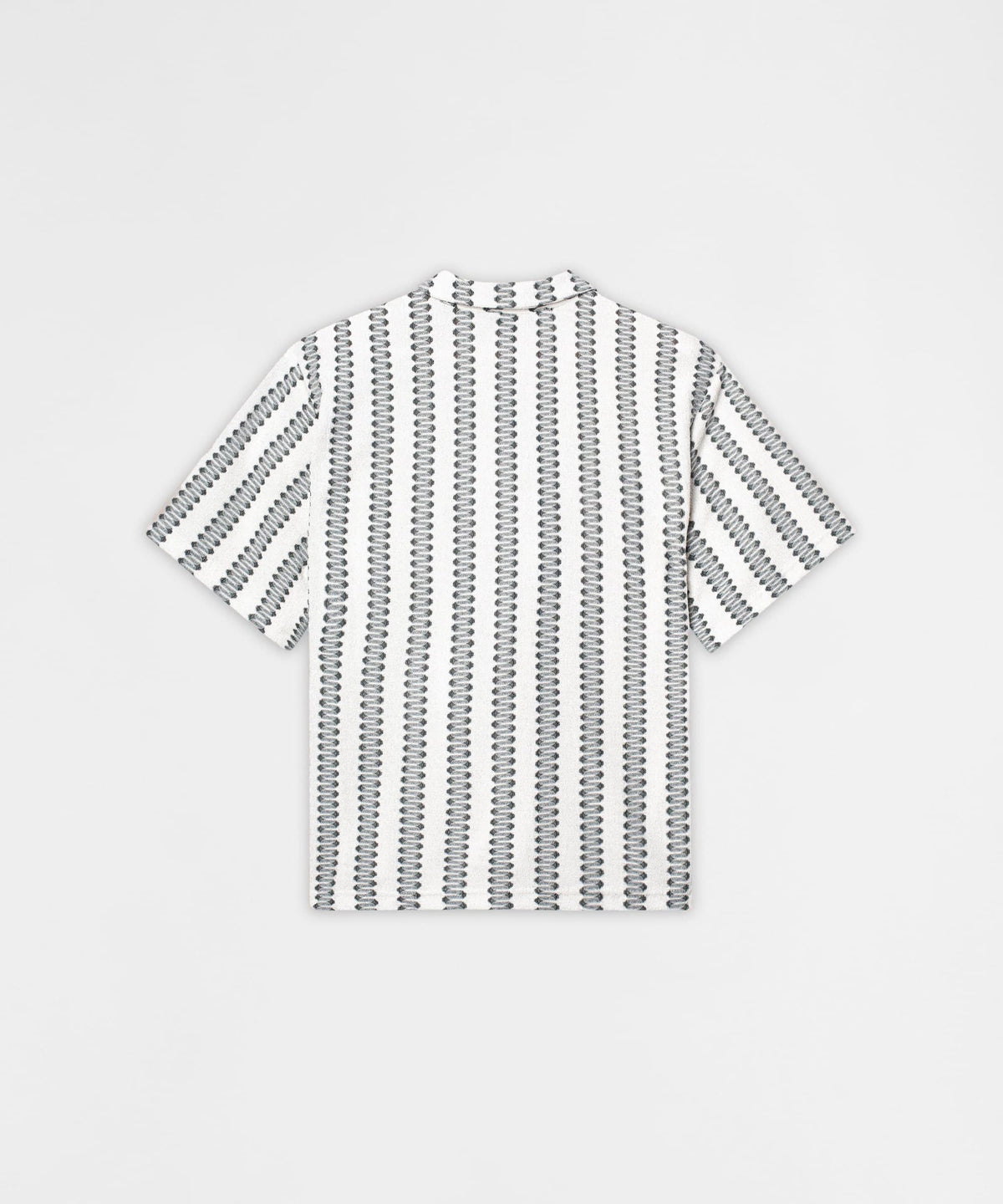 Reason Clothing Quality Textured Streamlined Button Down Shirt - Grey White