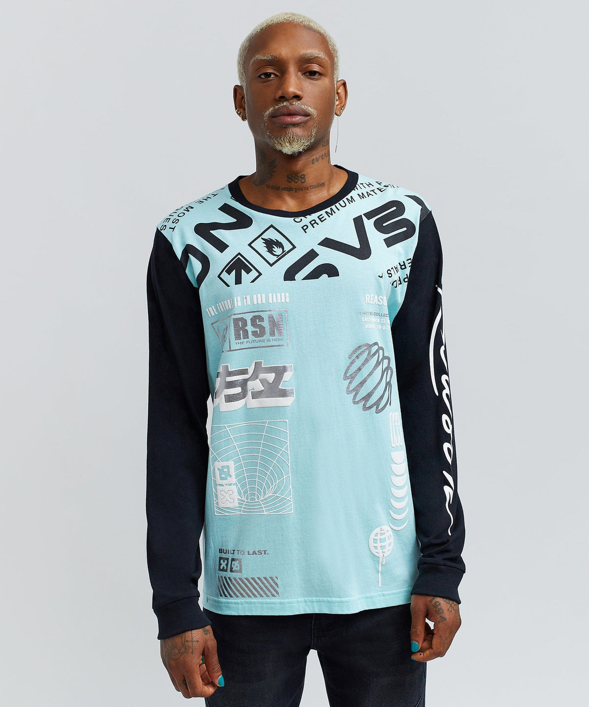 Reason Clothing Value Tommy Long Sleeve Tee - Blue
