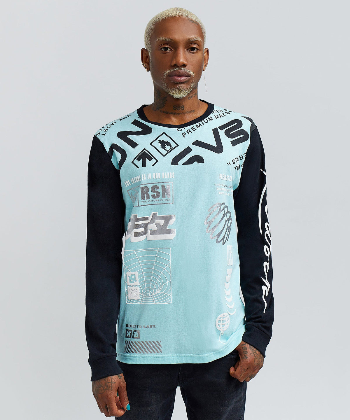 Reason Clothing Value Tommy Long Sleeve Tee - Blue