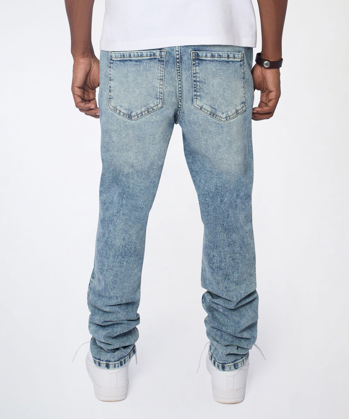 Reason Clothing Trending Vintage Distressed Skinny Jeans - Blue