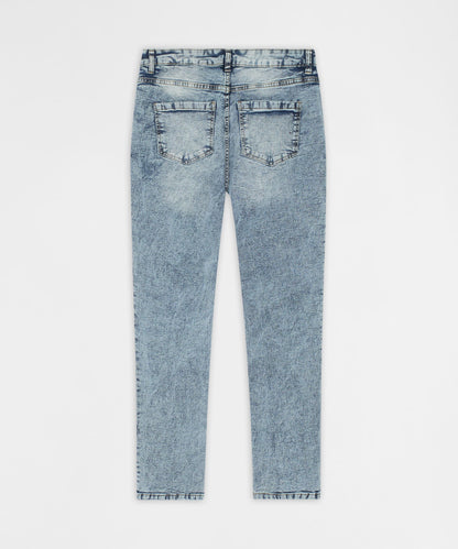 Reason Clothing Trending Vintage Distressed Skinny Jeans - Blue