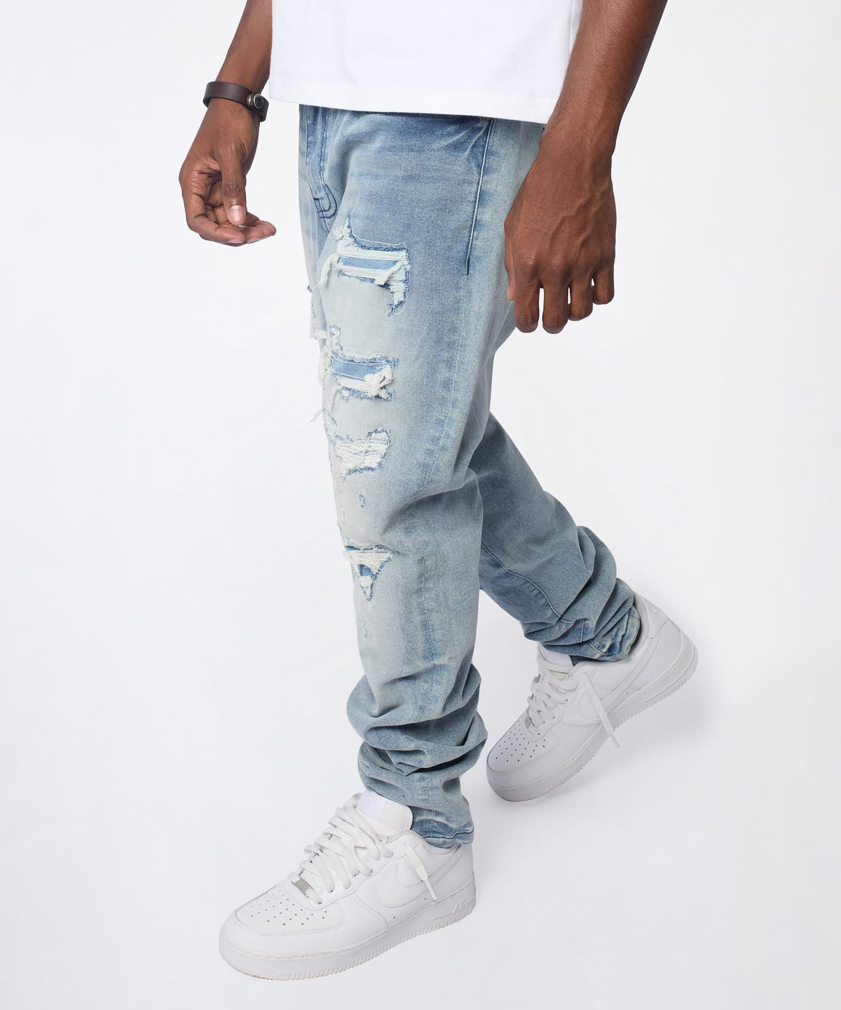 Reason Clothing Best Price Cloudbreak Distressed Skinny Jeans - Blue