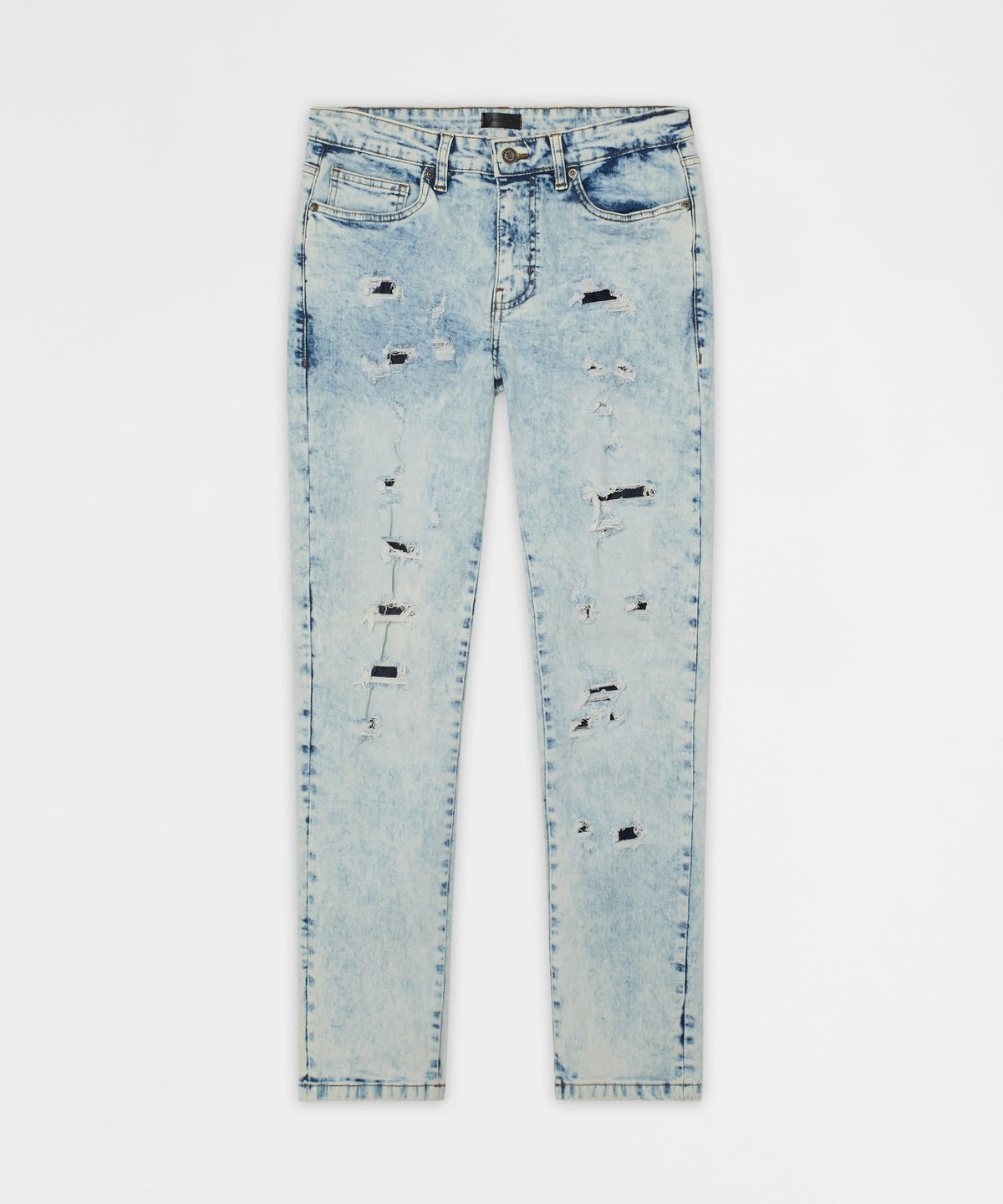 Reason Clothing Recommended Bleached Out Distressed Skinny Jean - Light Blue