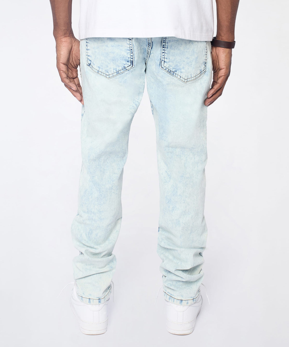 Reason Clothing Recommended Bleached Out Distressed Skinny Jean - Light Blue