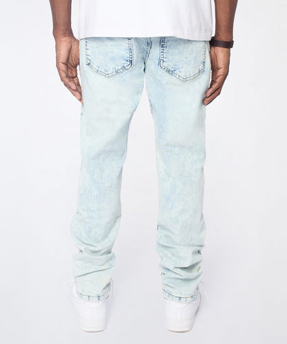 Reason Clothing Recommended Bleached Out Distressed Skinny Jean - Light Blue