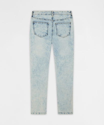 Reason Clothing Recommended Bleached Out Distressed Skinny Jean - Light Blue