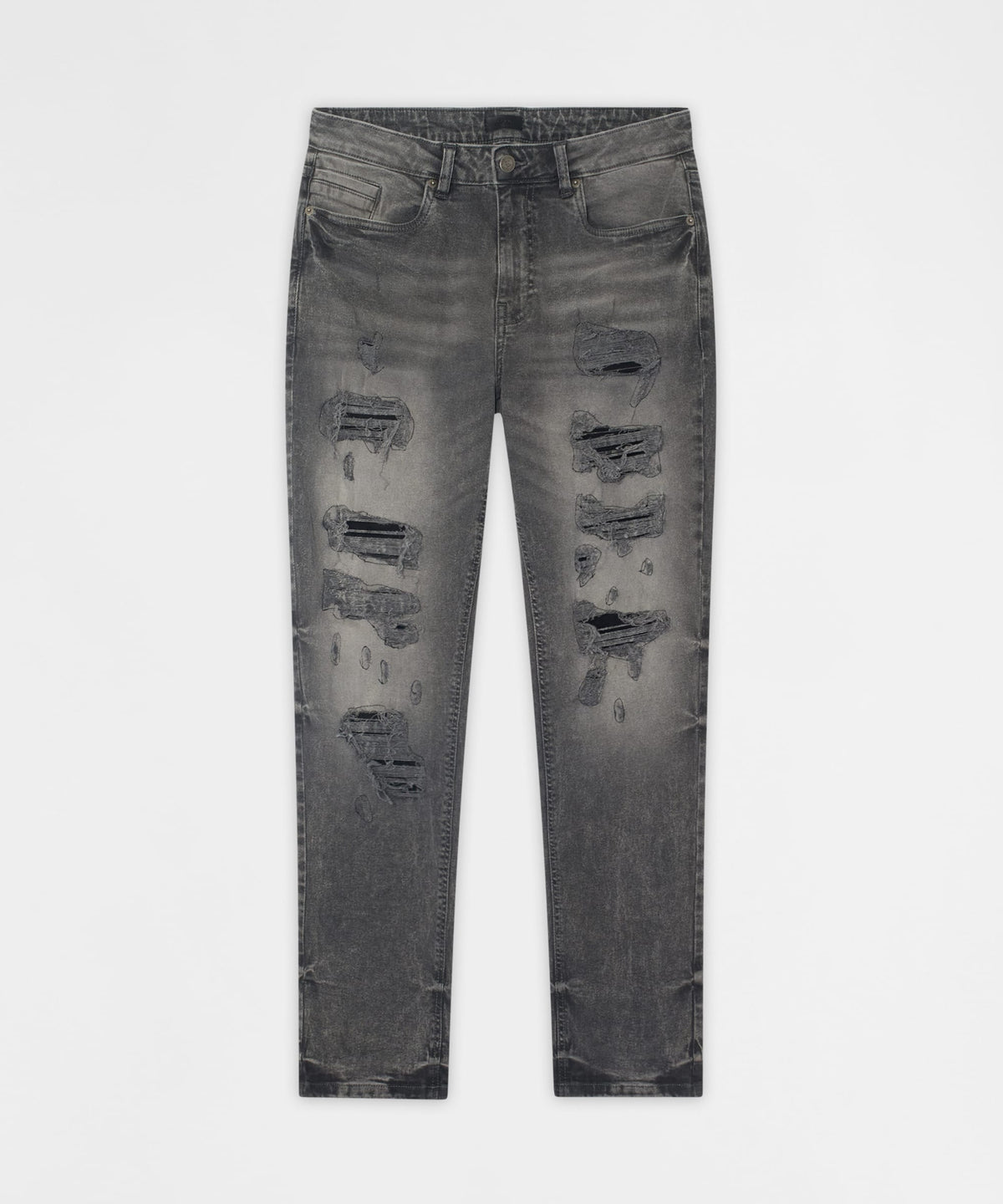 Reason Clothing Special Offer Breakaway Distressed Skinny Jeans - Dark Grey