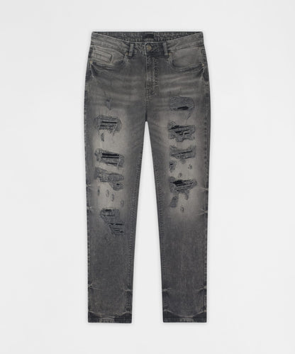 Reason Clothing Special Offer Breakaway Distressed Skinny Jeans - Dark Grey