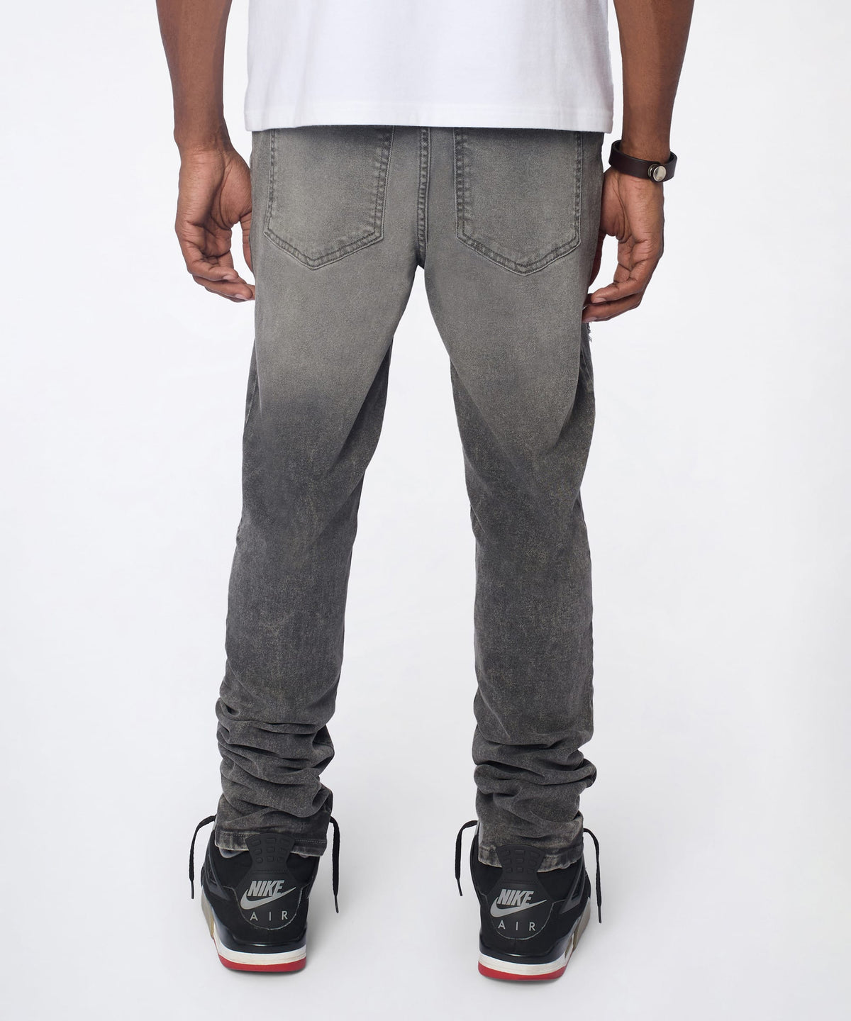 Reason Clothing Special Offer Breakaway Distressed Skinny Jeans - Dark Grey