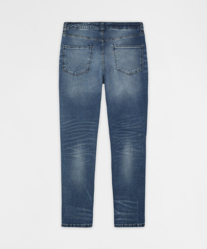 Reason Clothing Classic Classic Distressed Skinny Jeans - Medium Indigo