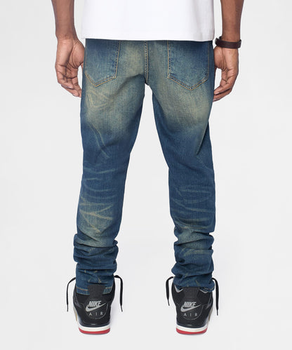 Reason Clothing Essential Essential Distressed Skinny Jeans - Dark Blue