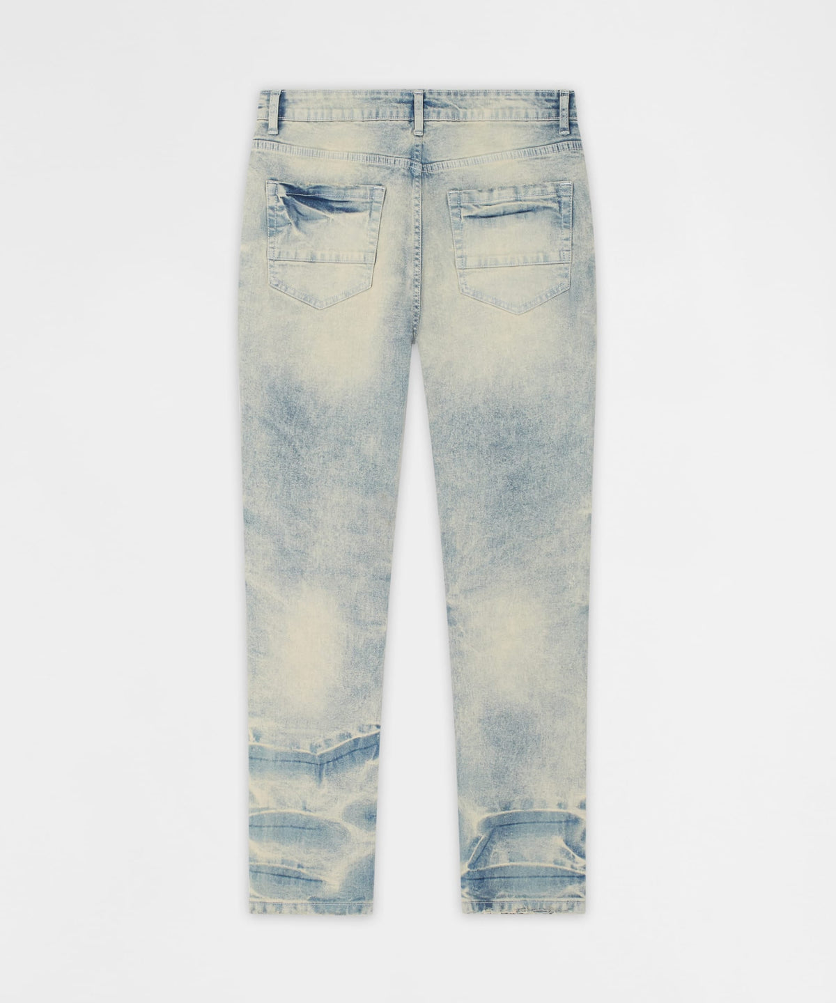 Reason Clothing Featured Shredded Moto Distressed Skinny Jeans - Medium Indigo