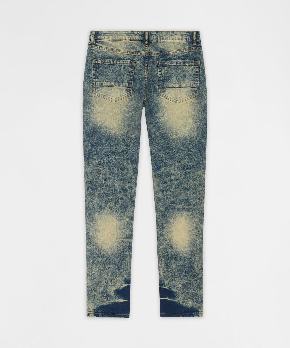 Reason Clothing Signature Hookey Distressed Skinny Jeans - Light Indigo