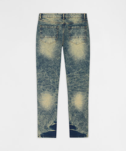 Reason Clothing Signature Hookey Distressed Skinny Jeans - Light Indigo