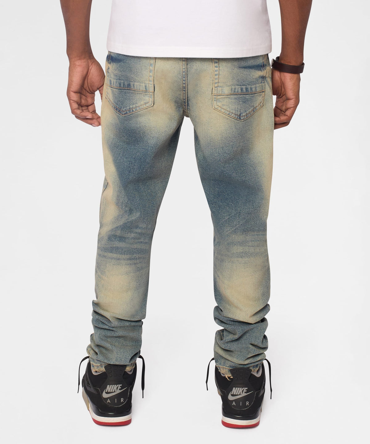 Reason Clothing Sale Drifter Distressed Skinny Jeans - Medium Indigo