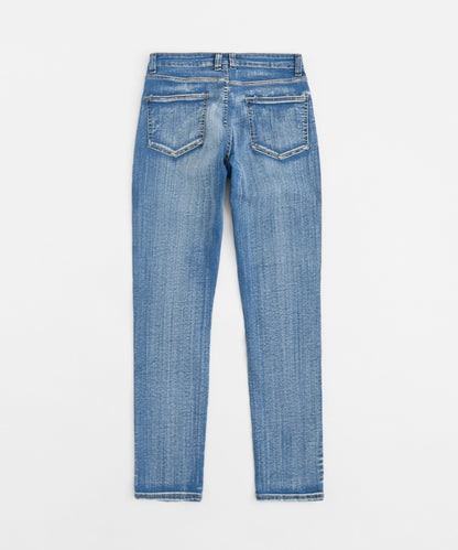 Reason Clothing Quality Stoned Out Rhinestone Denim Skinny Jeans - Light Blue