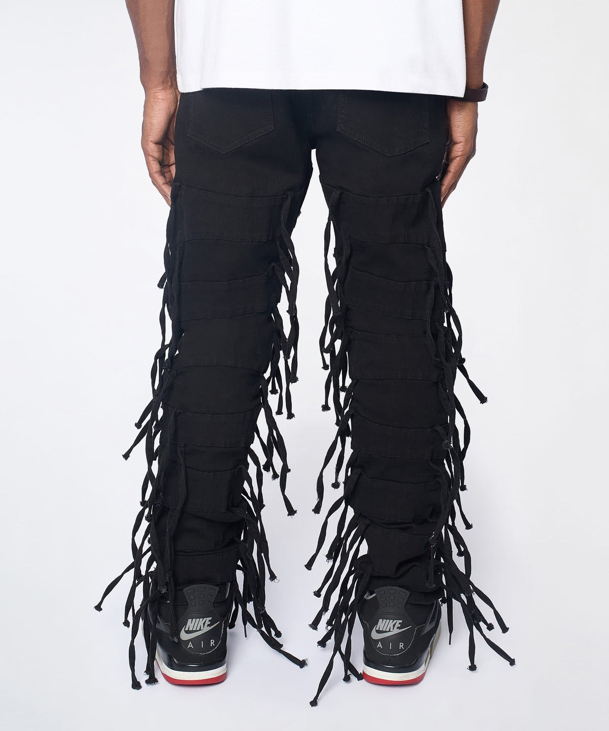 Reason Clothing Recommended Fringe Skinny Jeans - Black