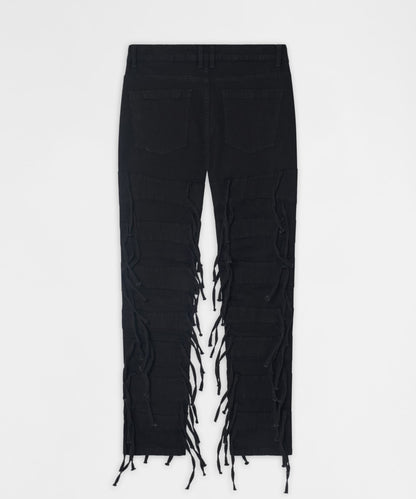 Reason Clothing Recommended Fringe Skinny Jeans - Black