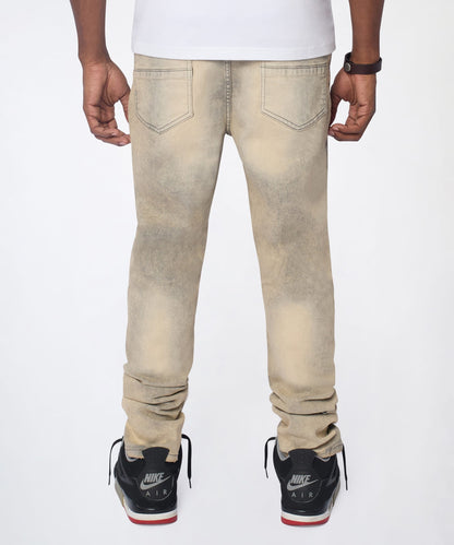 Reason Clothing Special Offer Desert Fade Distressed Skinny Jeans - Grey