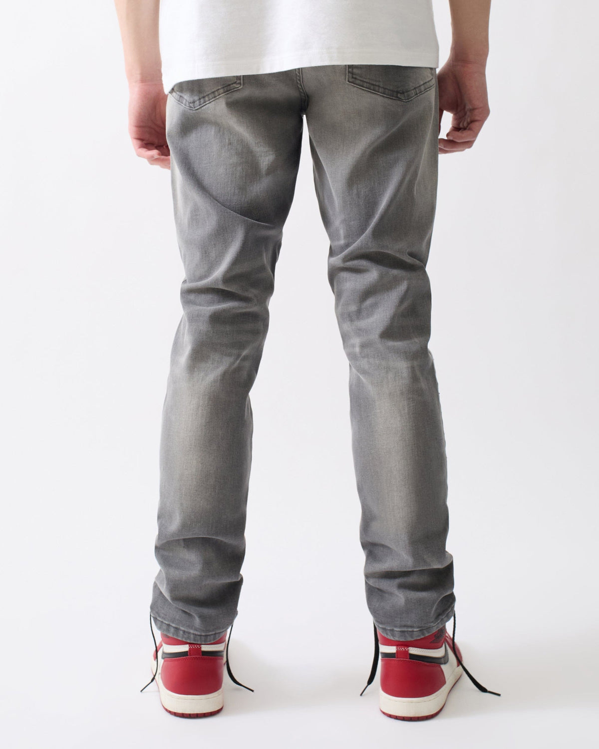 Reason Clothing Top Pick Stoned Out Rhinestone Denim Skinny Jeans - Grey